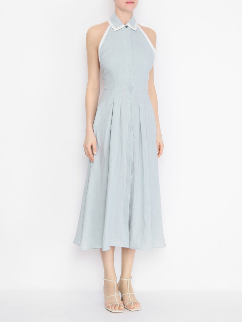 Платье из льна с контрастной отделкой Max Mara - МодельВерхНиз