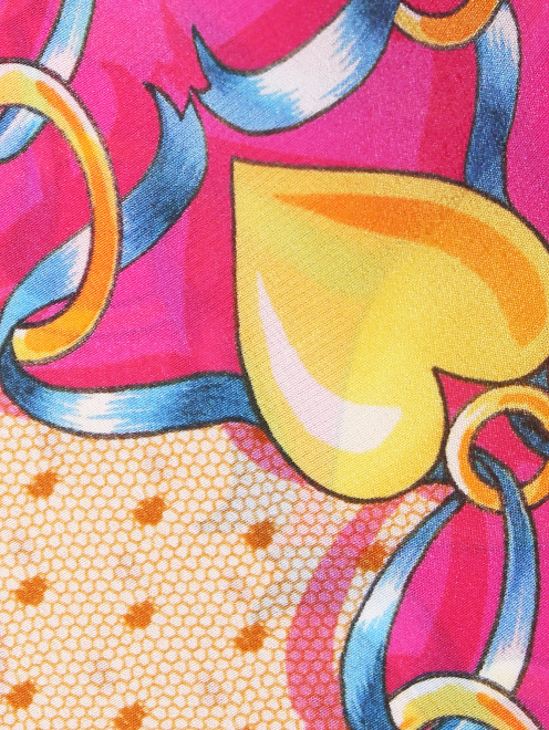 Платок из шелка с узором Moschino - Деталь