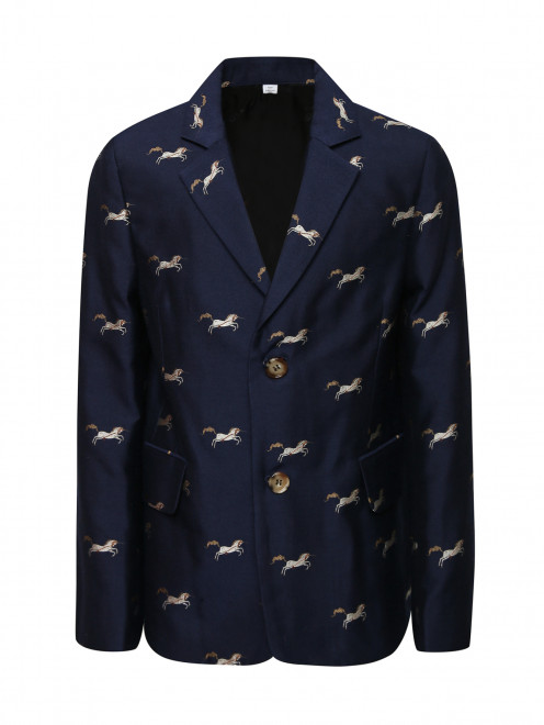 Пиджак из шерсти и шелка с узором Burberry - Общий вид