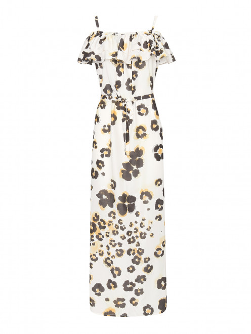 Платье из хлопка и шелка с узором Moschino Boutique - Общий вид