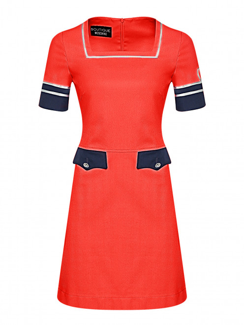 Платье из хлопка с коротким рукавом Moschino Boutique - Общий вид
