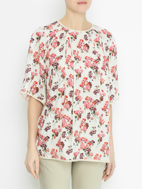 Блуза из вискозы с цветочным узором Antonio Marras - МодельВерхНиз