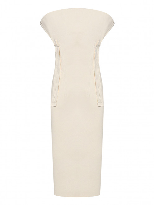 Платье-футляр из хлопка с декоративными швами Sportmax - Общий вид