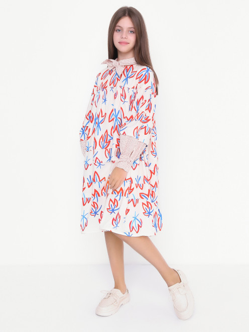 Платье из вискозы с длинным рукавом MiMiSol - МодельОбщийВид