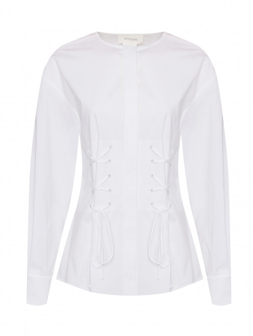 Блуза из хлопка с завязками Sportmax - Общий вид