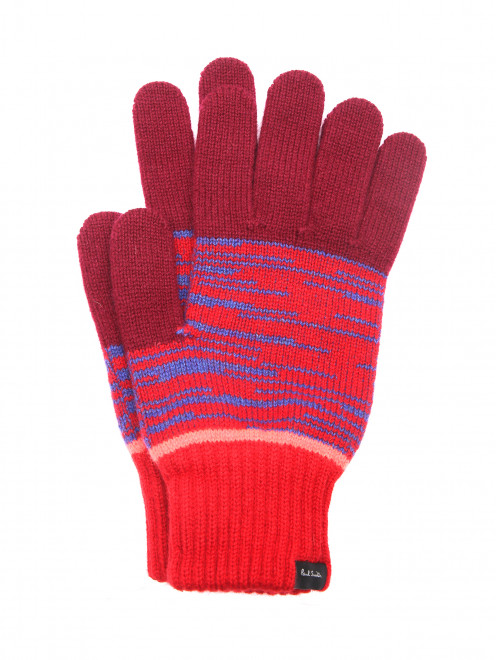 Трикотажные перчатки из шерсти с узором Paul Smith - Общий вид
