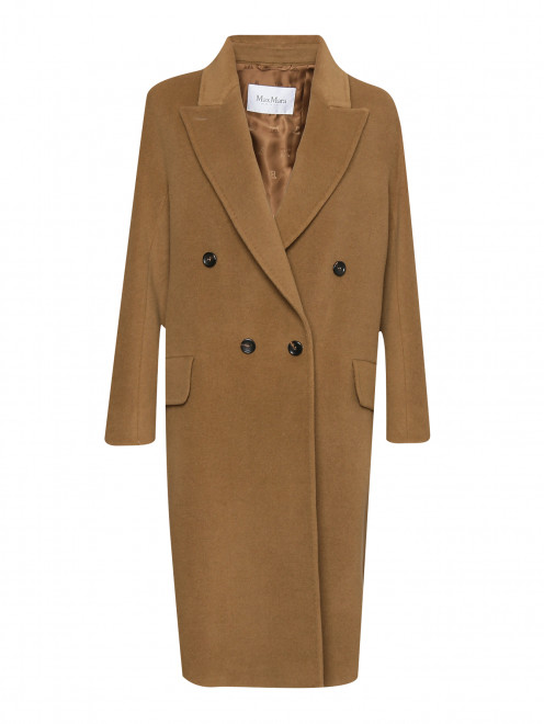 Пальто из шерсти с декоративными вставками на рукавах Max Mara - Общий вид