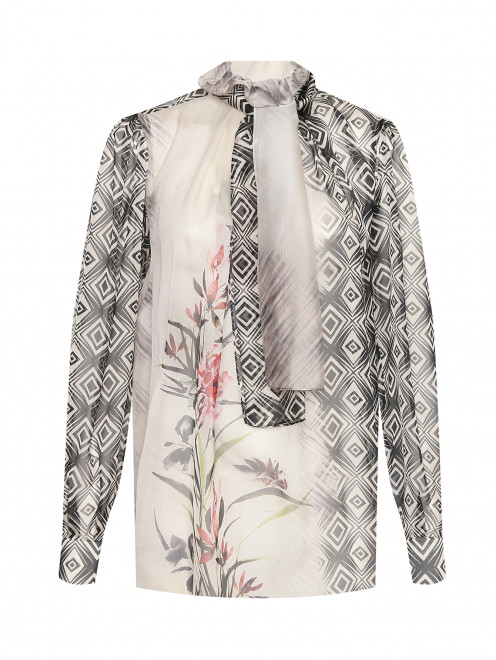 Блуза из шелка с узором Alberta Ferretti - Общий вид