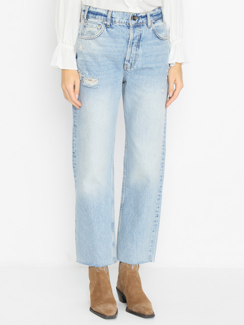 Широкие джинсы из хлопка с карманами Anine Bing - МодельВерхНиз