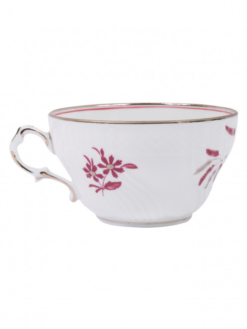 Чайная чашка из фарфора с узором и серебряной каймой Ginori 1735 - Общий вид