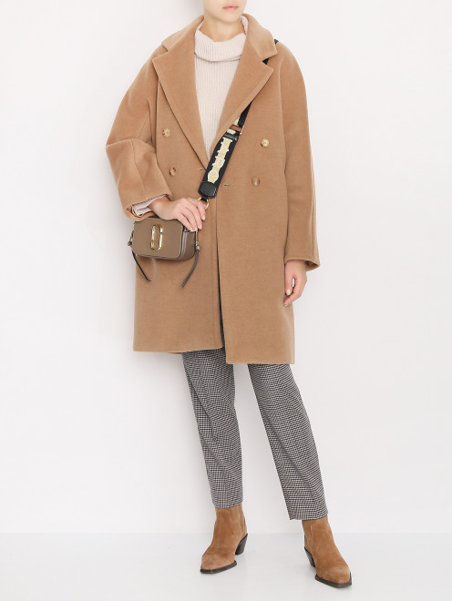Двубортное пальто из шерсти с поясом Max Mara - МодельОбщийВид