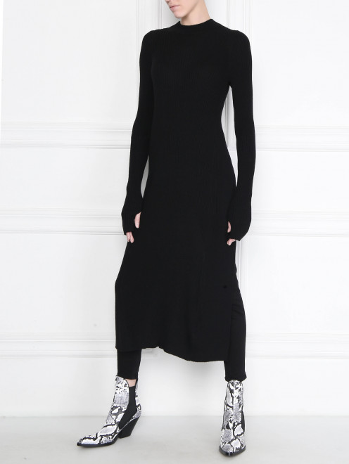 Трикотажное платье из шерсти с вырезом на спине Maison Margiela - МодельОбщийВид