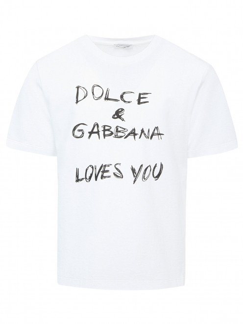 Футболка с контрастным принтом Dolce & Gabbana - Общий вид