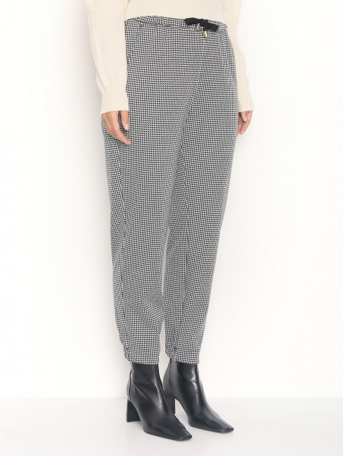 Трикотажные брюки на резинке с узором Marina Rinaldi - МодельВерхНиз