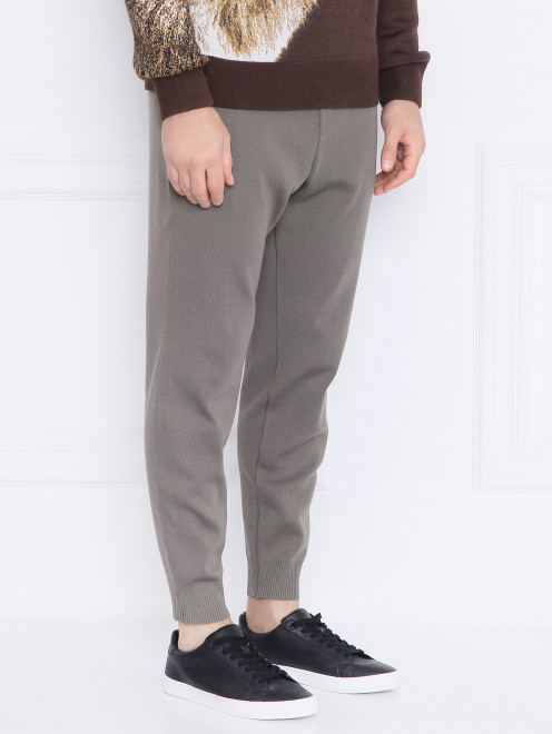 Трикотажные брюки из смешанной шерсти на резинке Etro - МодельВерхНиз