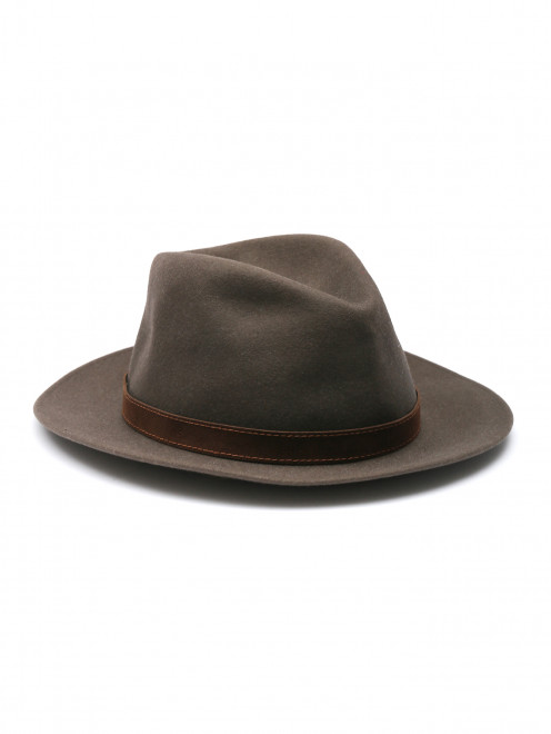 Шляпа из шерсти с отделкой из кожи Borsalino - Общий вид