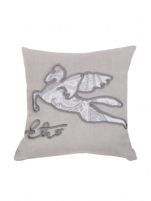 Подушка декоративная из льна с вышивкой Etro - Общий вид