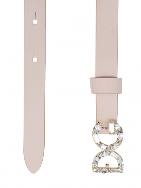 Кожаный ремень с пряжкой с кристаллами Dolce & Gabbana - Деталь