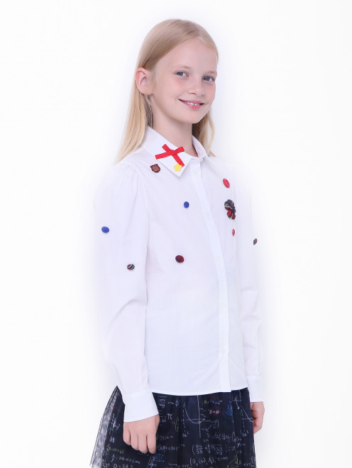 Блуза из хлопка с декором Dolce & Gabbana - МодельВерхНиз