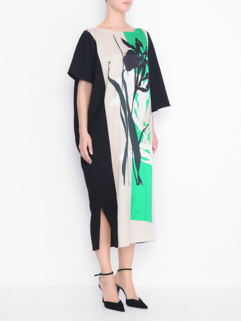 Платье из шелка с узором Marina Rinaldi - МодельВерхНиз