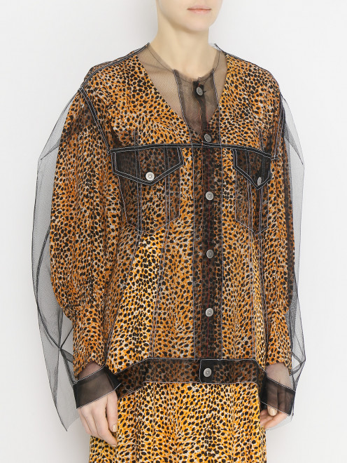 Куртка из сетки с вырезами Maison Margiela - МодельВерхНиз