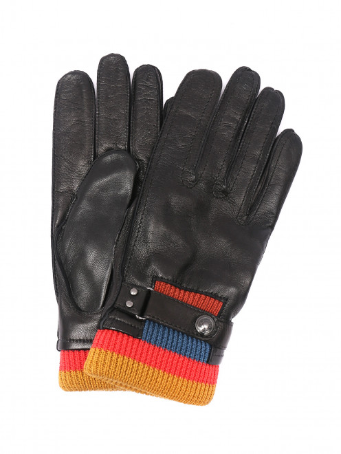 Комбинированные перчатки из кожи Paul Smith - Общий вид