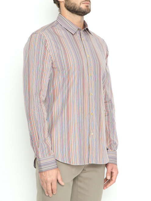 Рубашка из хлопка с узором полоска Paul Smith - МодельВерхНиз