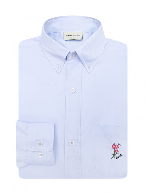 Рубашка из хлопка свободного кроя с накладным карманом DrOle de Monsieur - Общий вид