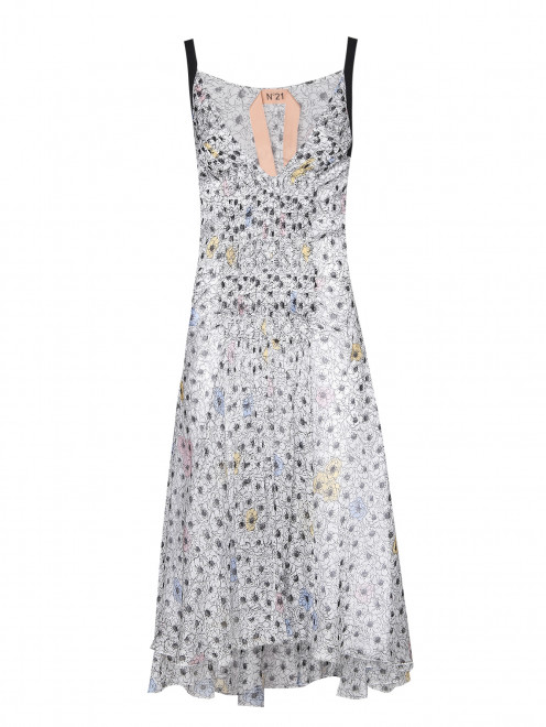 Платье из шелка с узором N21 - Общий вид