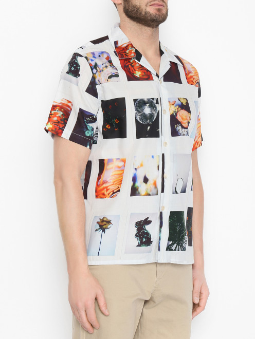 Рубашка из хлопка с узором Paul Smith - МодельВерхНиз