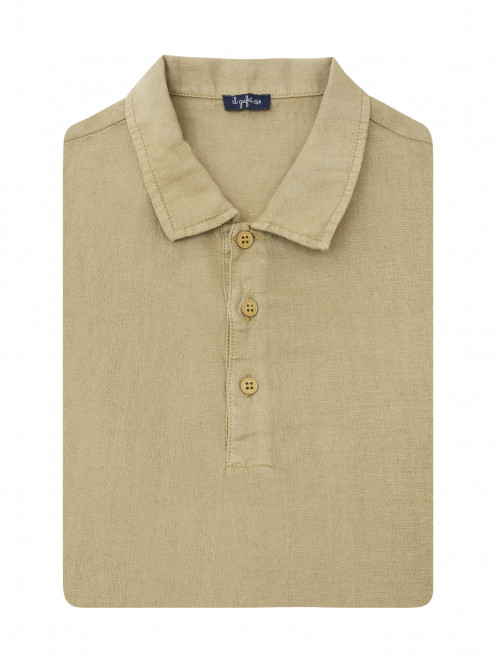 Льняная рубашка с воротником-поло Il Gufo - Общий вид
