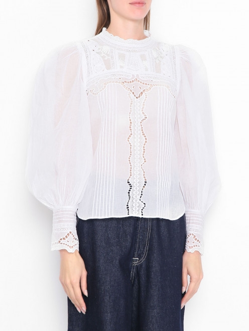 Блуза из хлопка с кружевной отделкой  Zadig&Voltaire - МодельВерхНиз