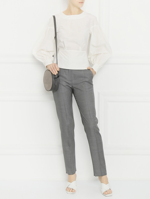 Блуза из хлопка и шелка с вырезом на спине Max Mara - МодельОбщийВид