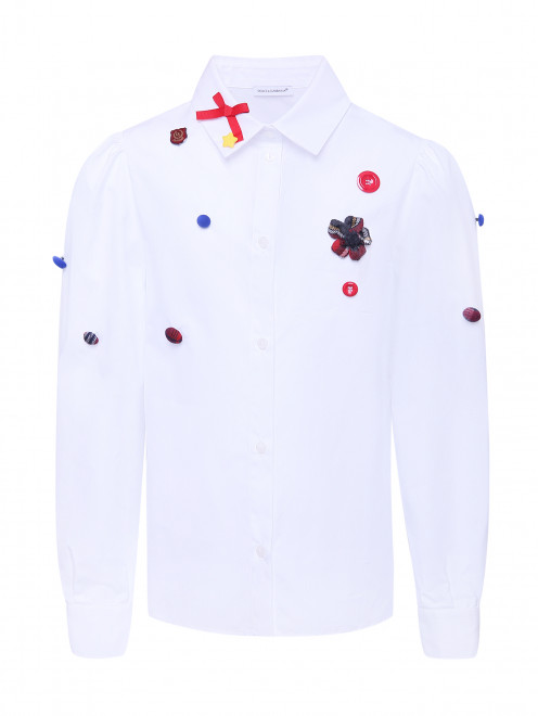 Блуза из хлопка с декором Dolce & Gabbana - Общий вид